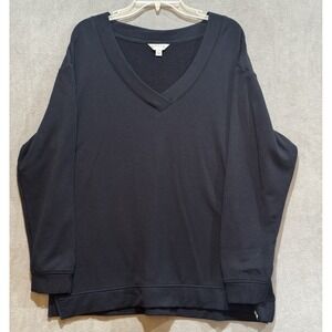 Orvis Classic Collection V-Neck Long Sleeve Navy Sweatshirt XL Modest Preppy